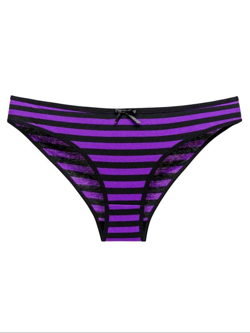 Striped Bow Thong Panties