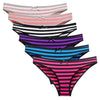 Striped Bow Thong Panties - Multicolor