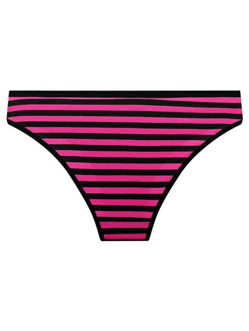 Striped Bow Thong Panties