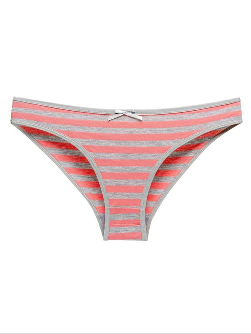 Striped Bow Thong Panties